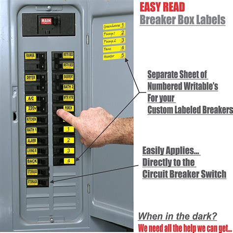 Printable Circuit Breaker Panel Labels